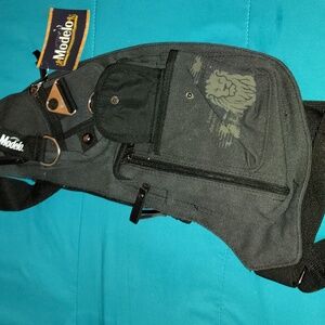 ModelCo Charcoal Belt Bag with Lion Design